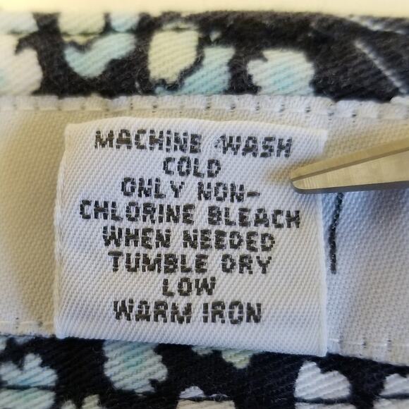 Ann Taylor Loft Floral Denin Jean Type Stretch Short Skirt Excellent! Size 10 - Picture 7 of 7